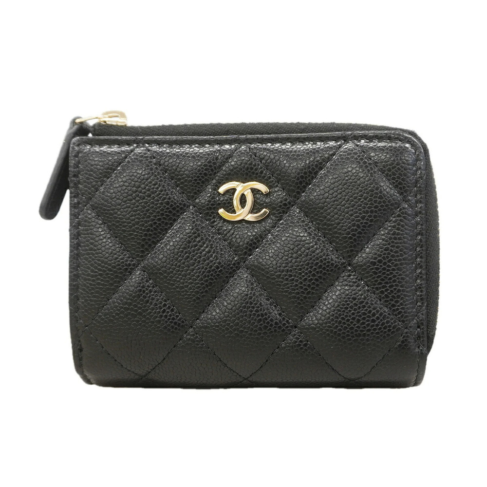 CHANEL Black Caviar Leather Wallet